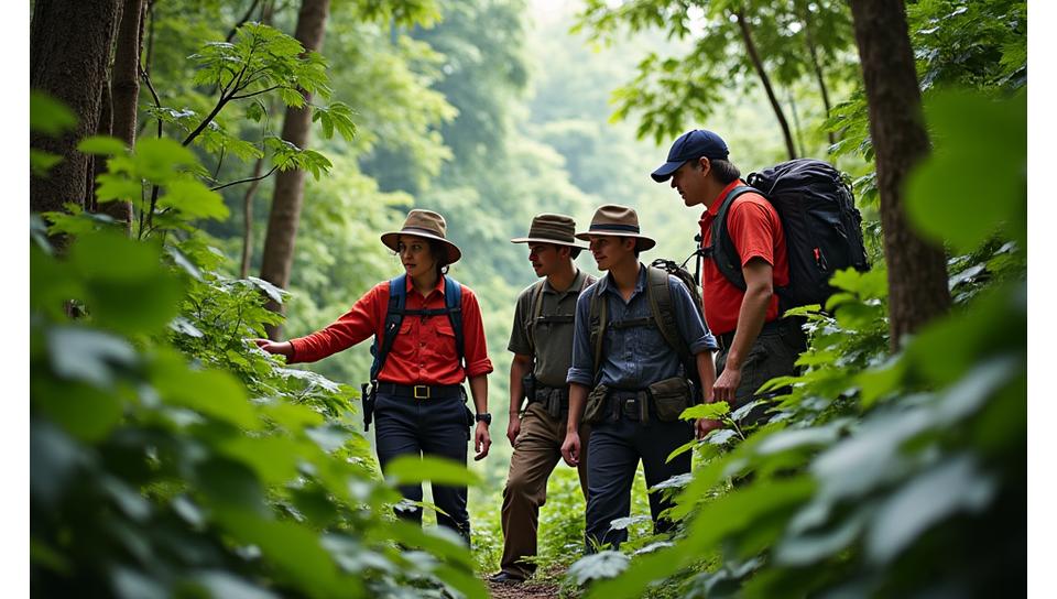 Team di Squama Esplora in esplorazione nella foresta pluviale